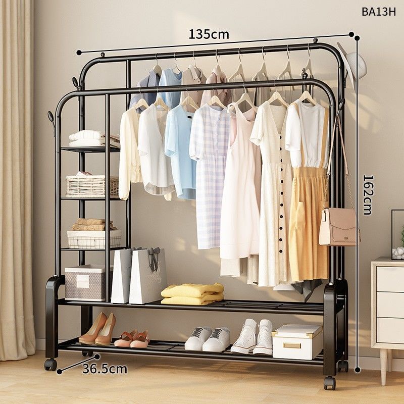 Kệ treo quần áo 4, 5 tầng có bánh xe ,Giá treo quần áo các loại khung kim loại nhập khẩu (NC26)