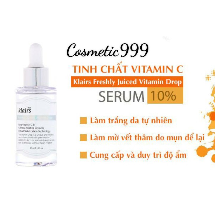 Serum vitamin c klairs hàn quốc chính hãng freshly juiced vitamin drop- Cosmetic999