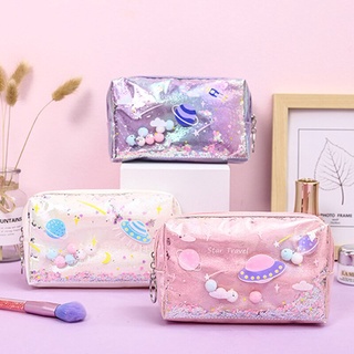 Túi Đựng Bút Màu Laser Phong Cách Cát Chảy Dễ Thương Sáng Tạo