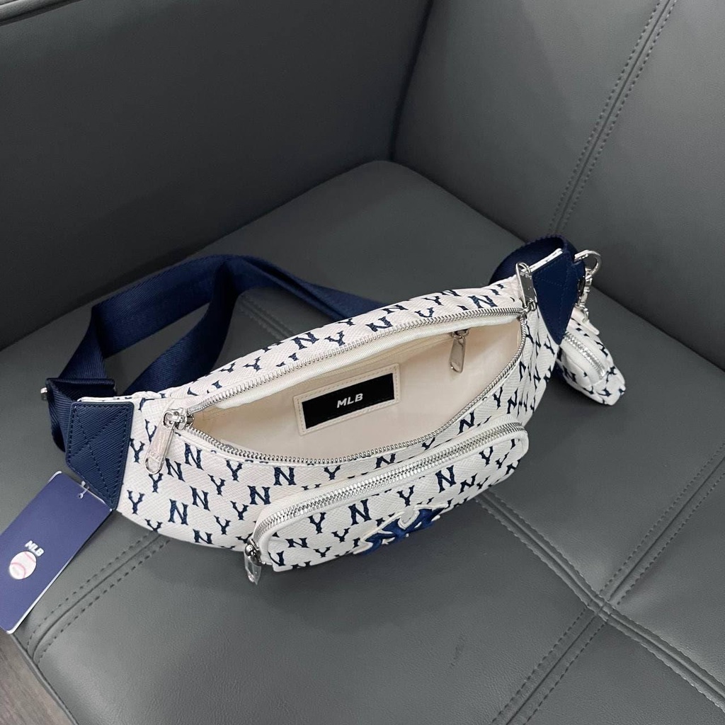 ✅  TÚI BAO TỬ MLB MONOGRAM HIP SACK NEW YORK YANKEES WHITE  BÁN CHẠY SỐ 1 | CÓ SẴN