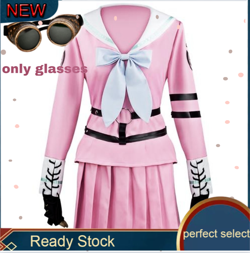 【Preferred】Kính cosplay Danganronpa V3 Killing Harmony Iruma Miu Tóc giả dài thẳng và kính trò chơi Halloween#sQn