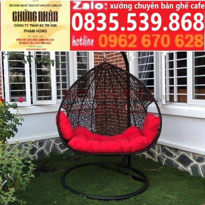 xích đu đôi thư giãn . xích đu mây nhựa thư giãn