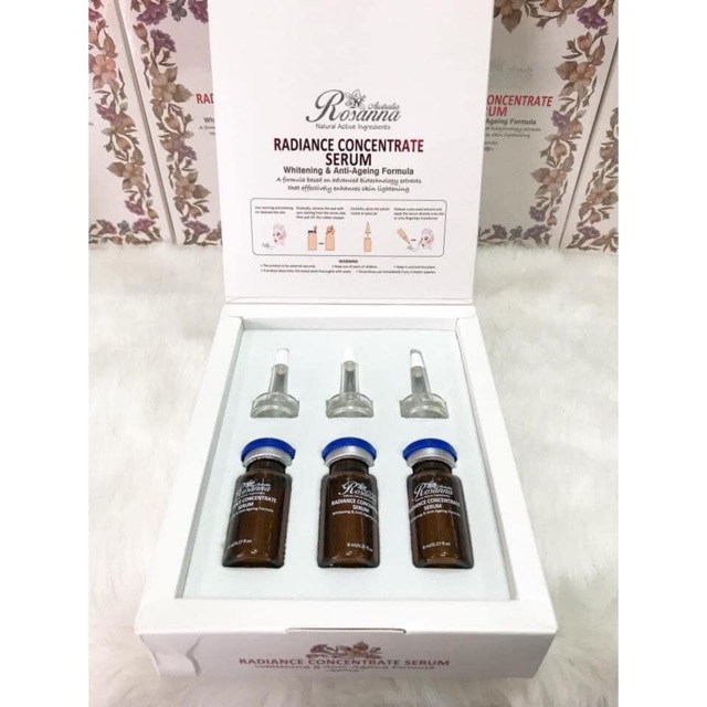 Serum tế bào gốc dưỡng trắng Rosanna (hộp 3 ống x 8ml)