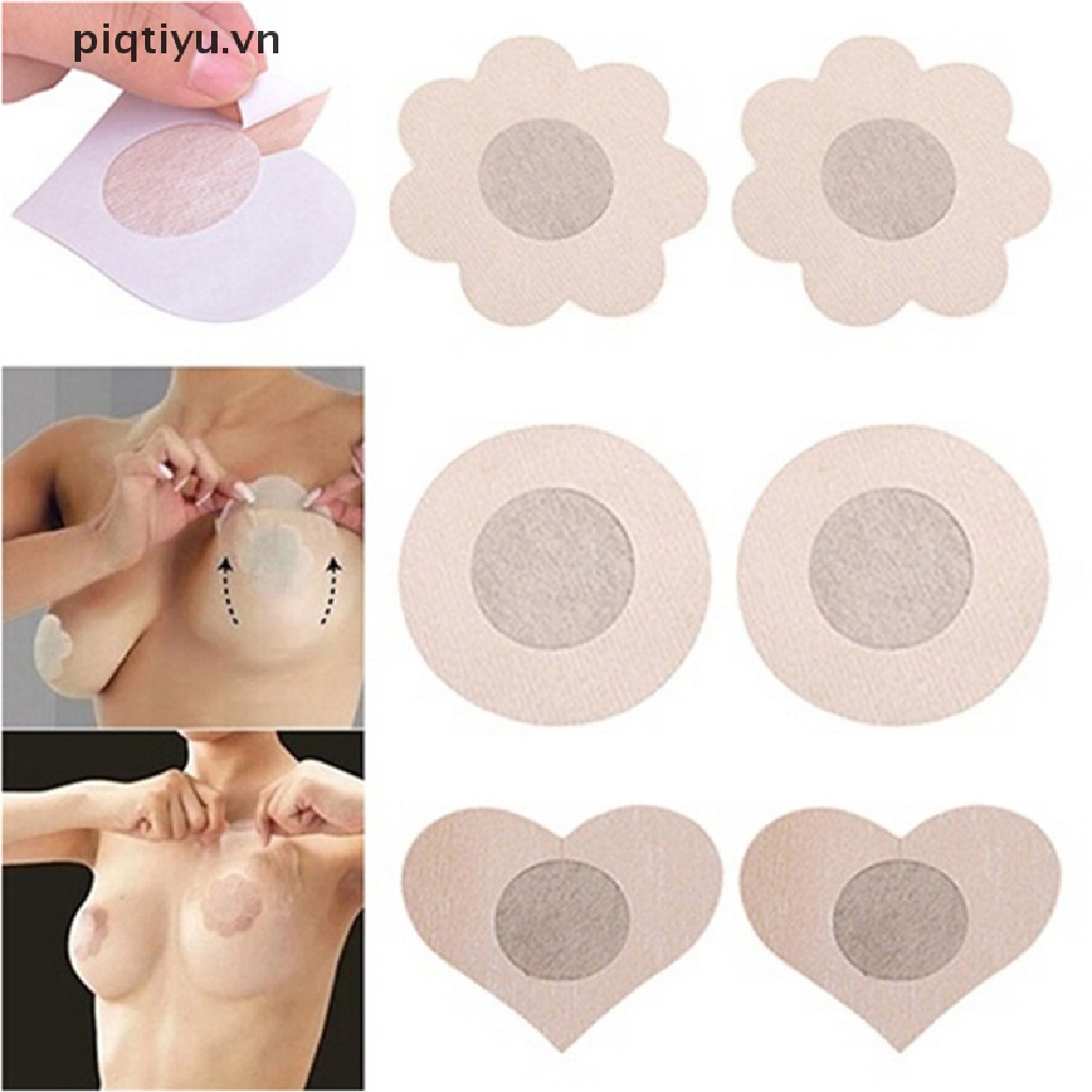 【PP】 10pcs Heart Round Petal Adhesive Breast Nipple Cover Sticker Bra Pad Patch New .