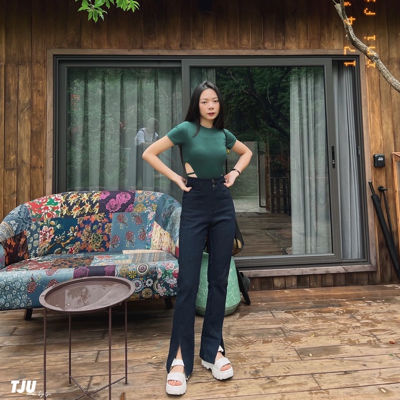 Quần kaki tôn dáng xẻ MUSA pant (T-Ju thiết kế)