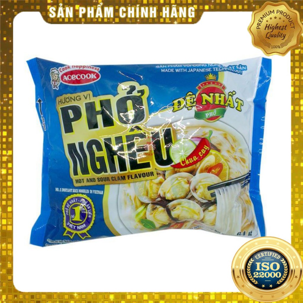 [ Yams Mart ] Combo 3 Phở Acecook Đệ Nhất Vị Nghêu Chua Cay 64G