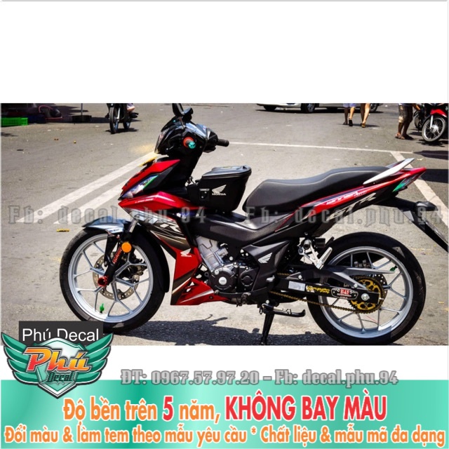 Tem rời Winner GTR Bạc Đen Phối Áo Đỏ -1