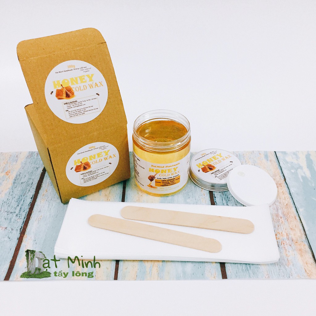 Sáp gel wax tẩy lông mật ong, DatMinh handmade honey cold wax, tẩy lông tận gốc không đau rát.