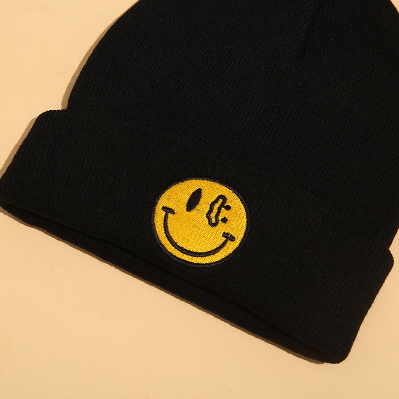 Mũ len Beanie phong cách hình mặt cười thời trang hip hop dành cho Nam Và Nữ chất lượng cao L05