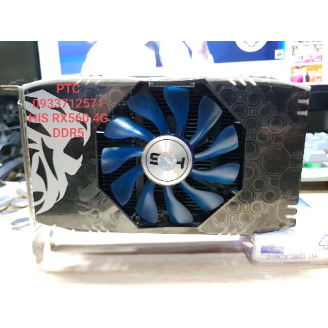 Card màn hình His RX560 4g like new không nguồn phụ