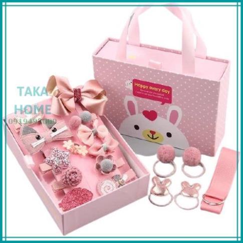 Hộp kẹp tóc 18 chi tiết cho cho bé gái siêu xinh  LỖI 1 ĐỔI 1