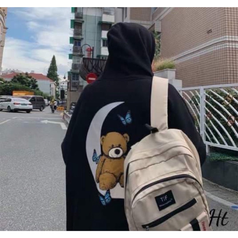 Áo hoodie phản quang gấu bướm trăng HT12