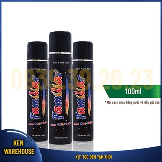 Xịt tóc đen tạm thời Familiar 100ml có chất dưỡng không gây hại tóc, đen tóc tạm thời, tiện lợi an toàn - KEN warehouse