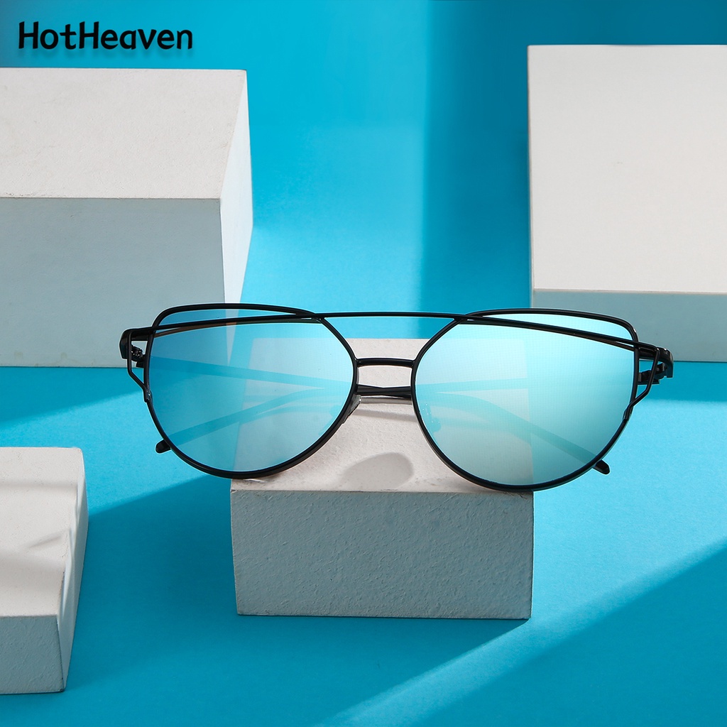 Kính Mát Mắt Mèo Gọng Kim Loại 3 Phong Cách Unisex Chống Tia UV400