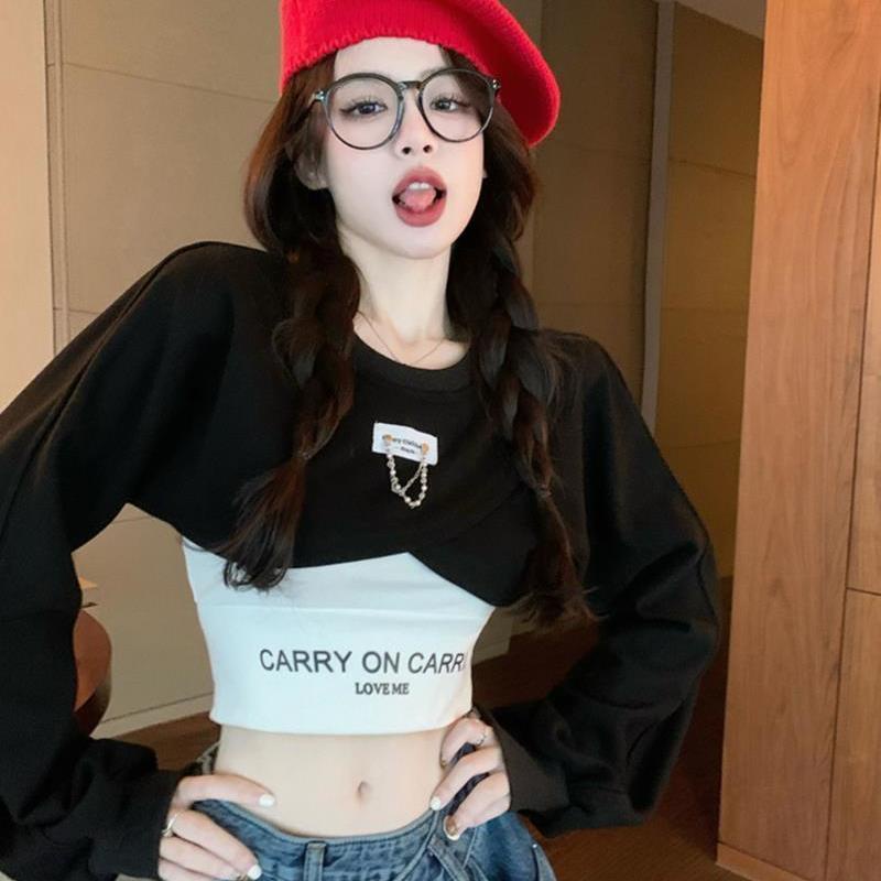 COZOK Bộ Áo Sweater 2 Món Dáng Ngắn Thiết Kế Lệch Tà Thời Trang Cho Nữ