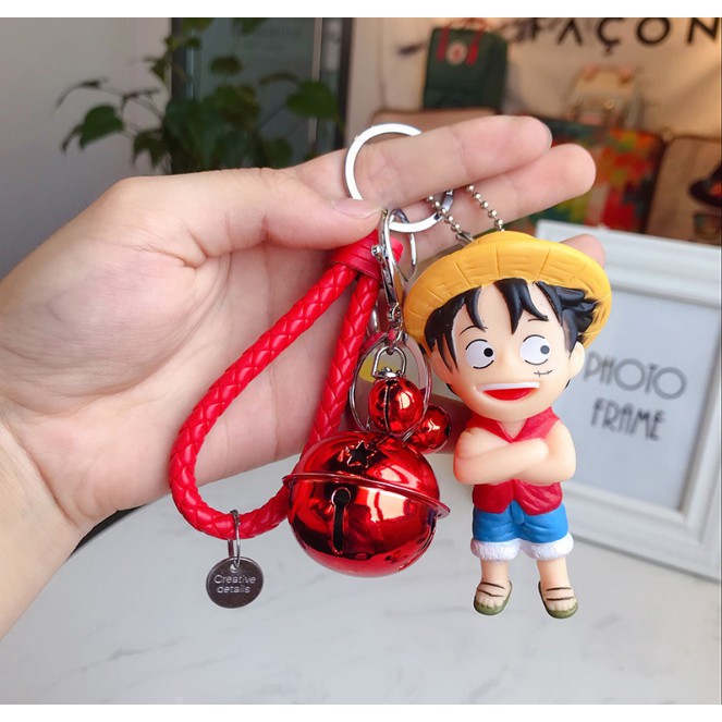 Móc khóa Luffy vua hải tặc kèm dây và chuông lớn siêu HOT