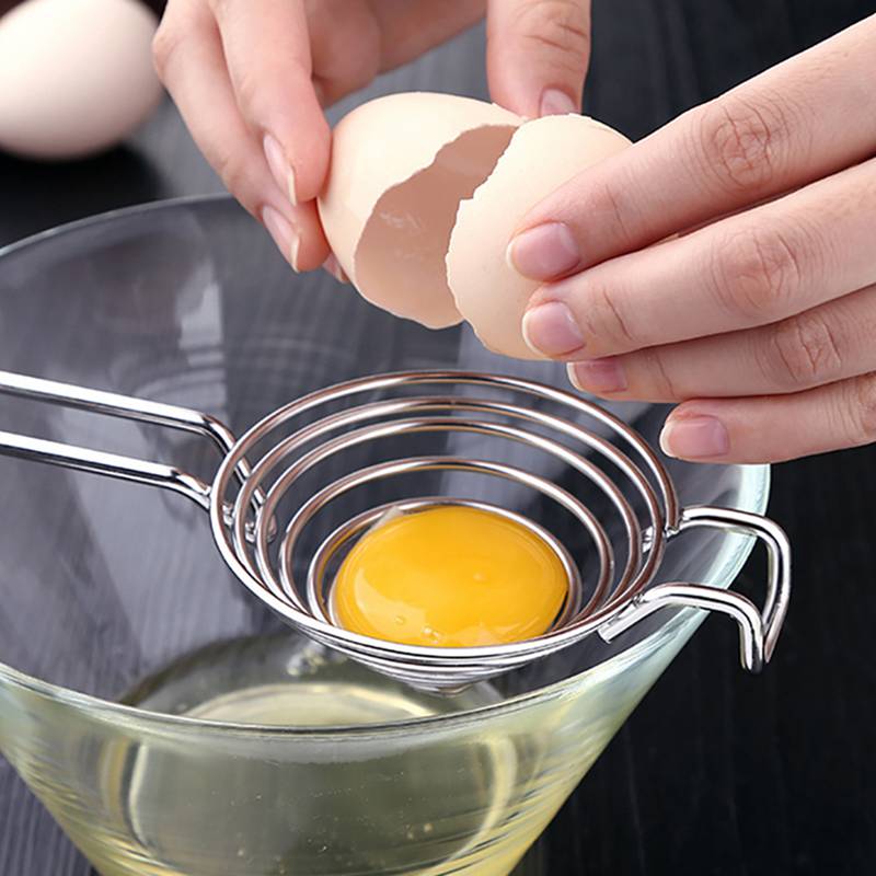 Dụng Cụ Tách Riêng Lòng Đỏ Và Lòng Trắng Trứng Bằng Thép Không Gỉ Tay Cầm Dài Dùng Trong Nhà Bếp