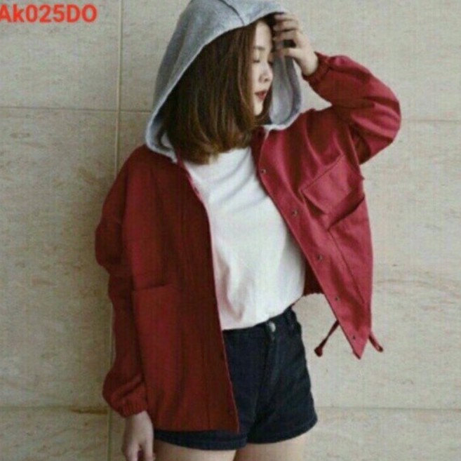Áo khoác kaki nón nỉ cúc tháo rời size dưới 55kg Cực Chất