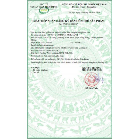 Calcium Osteocare Liquid 200ml Anh