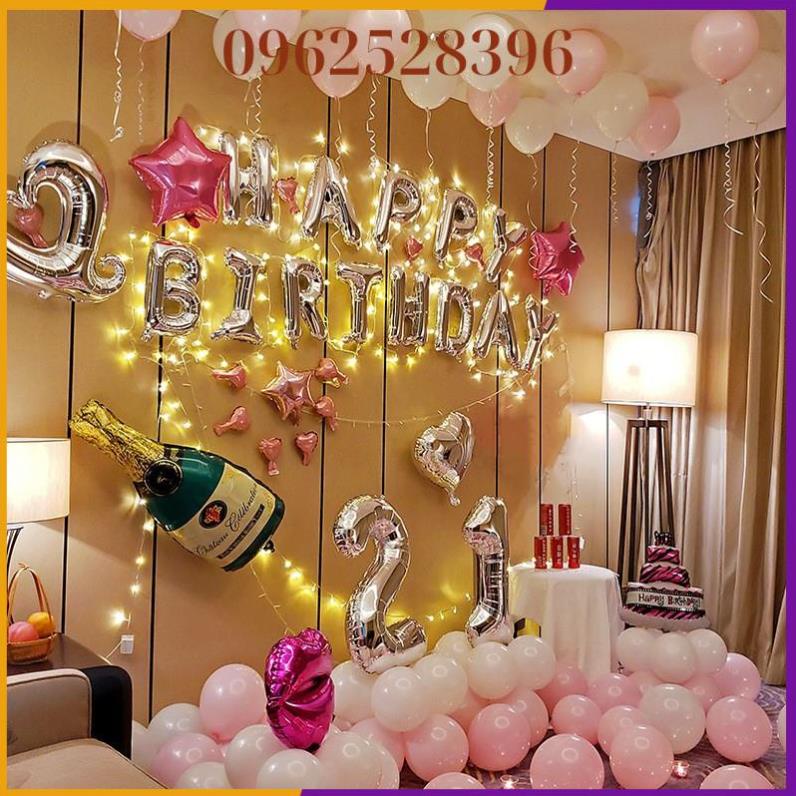 Set bóng bay trang trí sinh nhật { TẶNG BƠM + KEO }