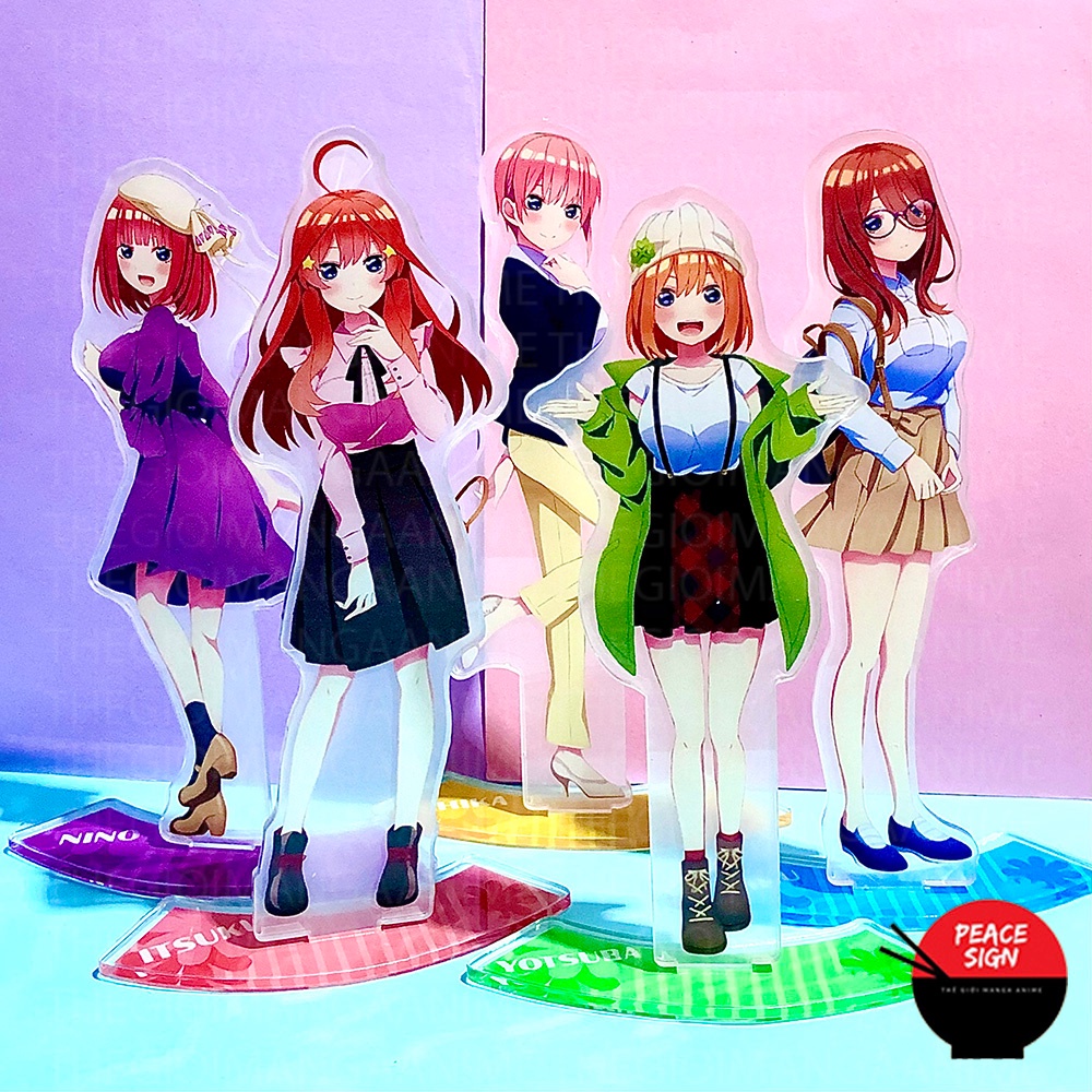 Mô hình Standee Gotoubun No Hanayome ver THƯỜNG PHỤC CASUAL Nhà Có 5 Nàng Dâu Tượng Acrylic Anime mica trưng bày chibi