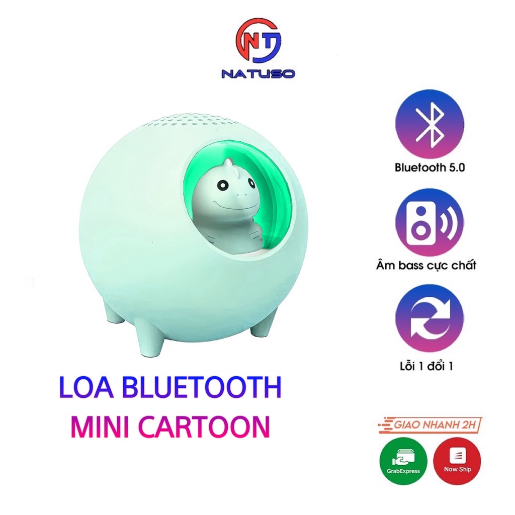 Loa bluetooth mini Cartoon kiêm đèn ngủ Led chống nước nghe nhạc bass hay hỗ trợ cắm thẻ nhớ