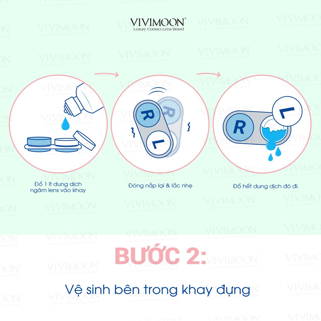 Khay đựng kính áp tròng kèm dụng cụ đeo VIVIMOON dễ thương Giao ngẫu nhiên