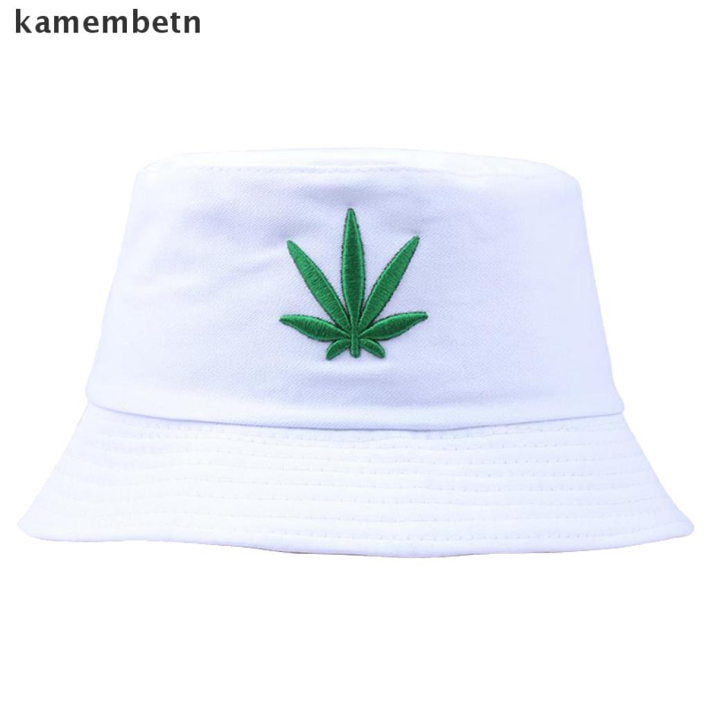 Mũ Bucket Vải Cotton Thêu Họa Tiết Lá Phong Phong Cách Hip Hop Cho Nam Và Nữ