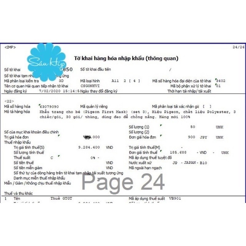 Khẩu trang gấu Pigeon cho bé