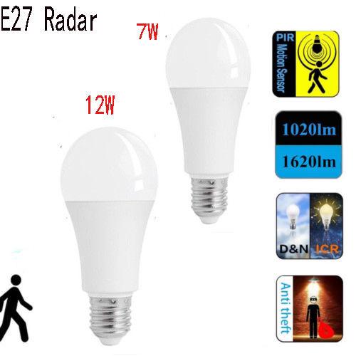 Đèn LED cảm biến chuyển động E27 7 / 12W