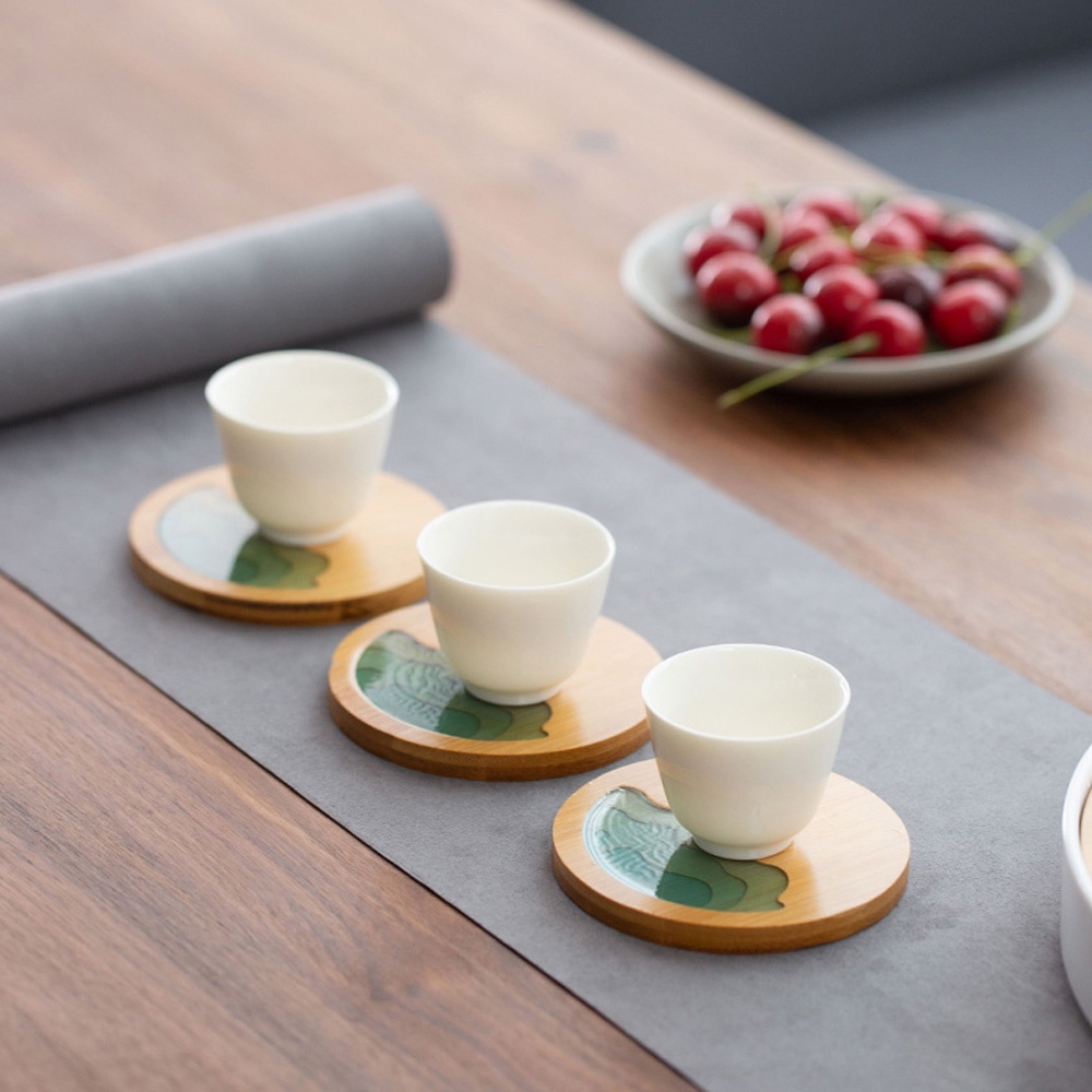 Tấm Lót Cốc Chống Thấm Nước Phong Cách Trung Hoa Độc Đáo Trang Trí Nhà Cửa