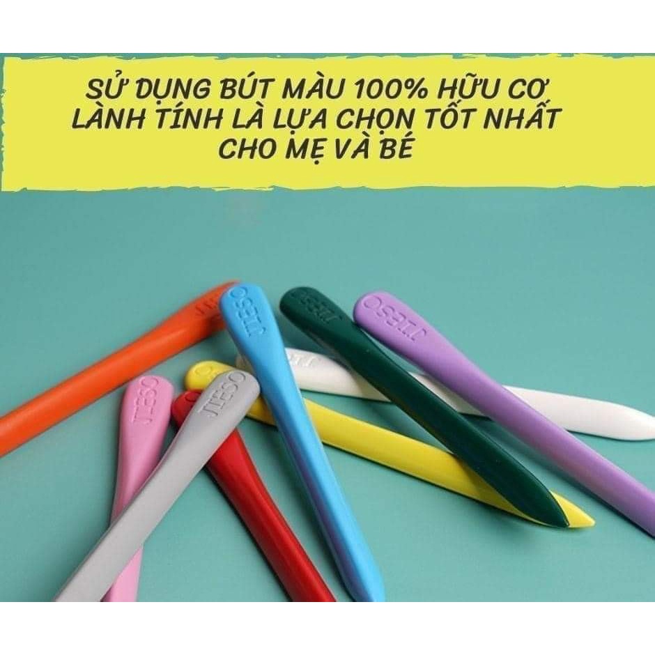 BỘ 24 CÂY BÚT MÀU HỮU CƠ CHỐNG GÃY, CHỐNG BÁM MÀU BẨN CHO BÉ