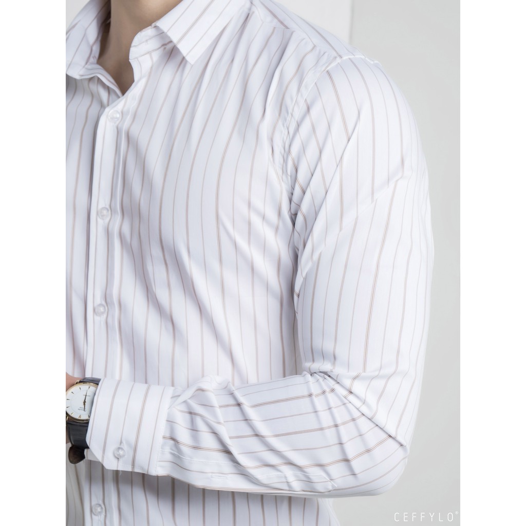 Áo Sơmi Kẻ CEFFYLO 2 Vải Cotton Cao Cấp Co Giãn Nhẹ 3 Màu | BigBuy360 - bigbuy360.vn