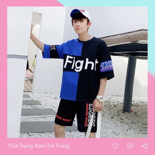 Bộ quần áo Fight nam ngắn tay lỡ phom rộng thoáng mát - AE1