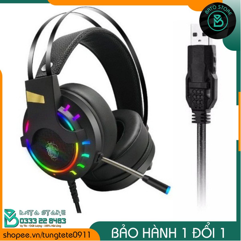 Tai nghe chụp tai K9S Âm Thanh Giả Lập 7.1 Đèn Led RGB, Đầu Cắm USB, Có Mic Chơi Game, Học Trực Tuyến, Âm Thanh Chuẩn