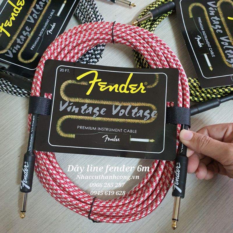 Dây Line (Jack 6 li) Fender cắm đàn Guitar ra loa dài 6m | Thiết bị Đoàn Đội