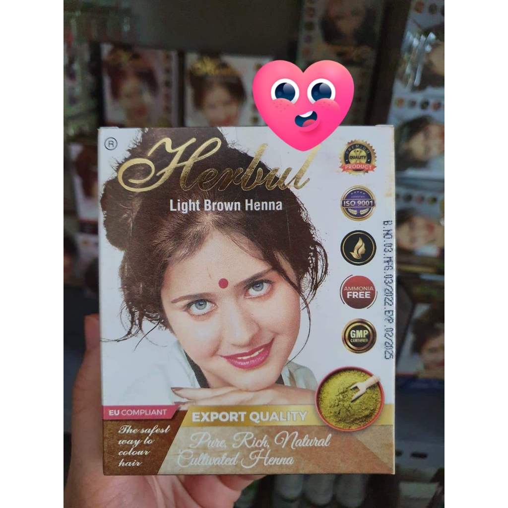 🎀 Bột nhuộm tóc phủ bạc nhiều màu Herbul Henna 60g/ 6 gói 🎀date luôn mới 2027