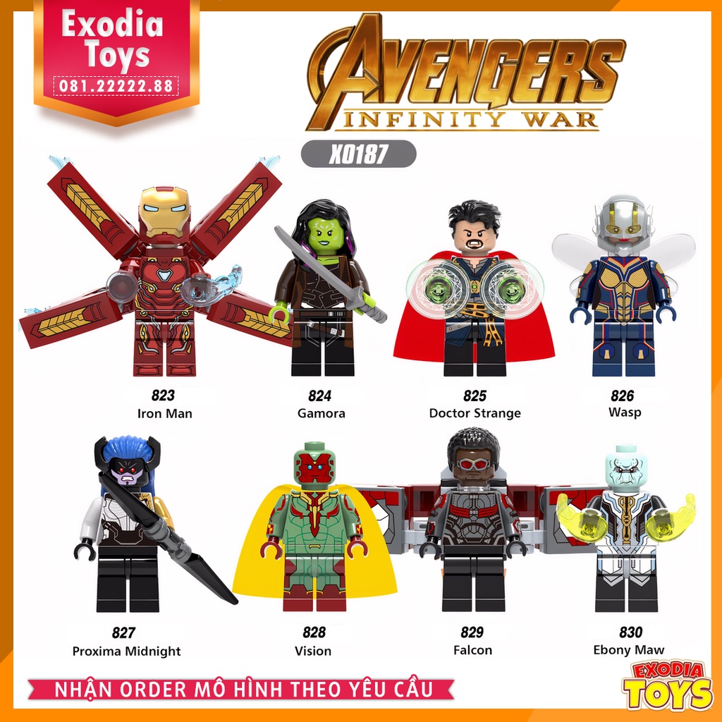 Xếp hình minifigure nhân vật siêu anh hùng Marvel Agenver Infinity War - Đồ Chơi Lắp Ghép Sáng Tạo - X0187