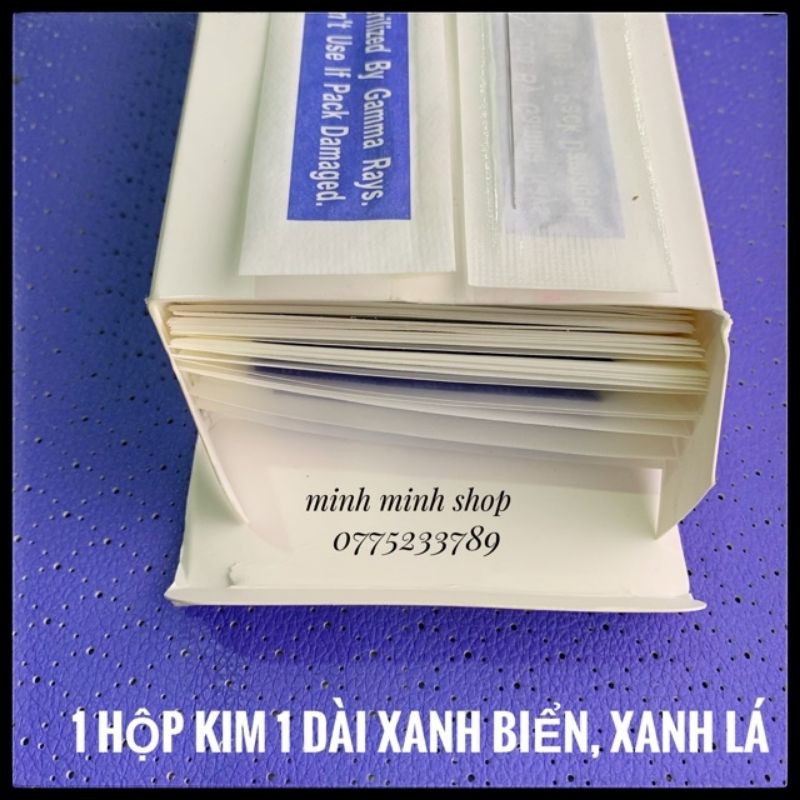 1 Hộp kim 1 dài dùng cho máy phun xăm phổ thông