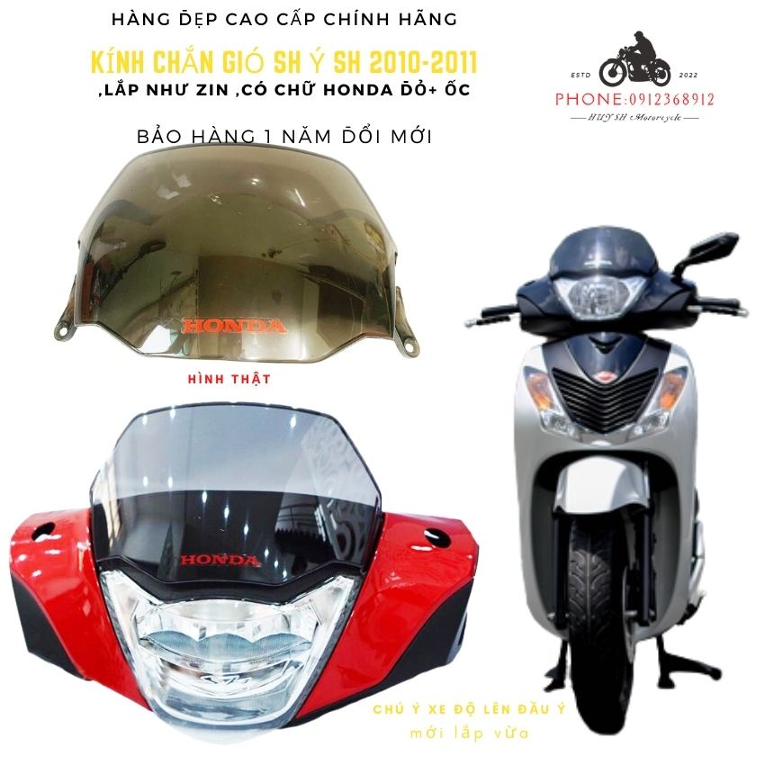 Kính Chắn Gió SH Nhập 2010/2011, SH Việt Nam Đời 2012 - 2022 Lên Đầu Ý