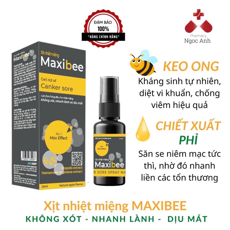 Xịt nhiệt miệng Maxibee , giảm viêm lợi 20ml