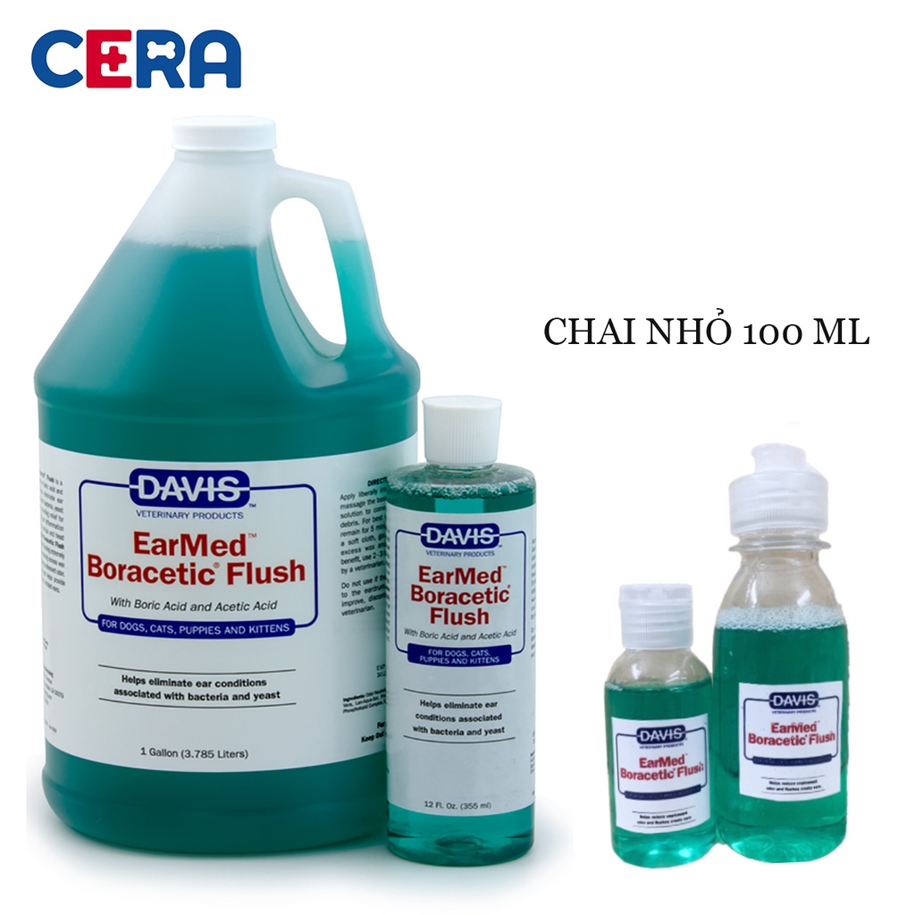 Nước Rửa Tai Chó Mèo Xuất Xứ Mỹ - EarMed Boracetic Flush 100ML