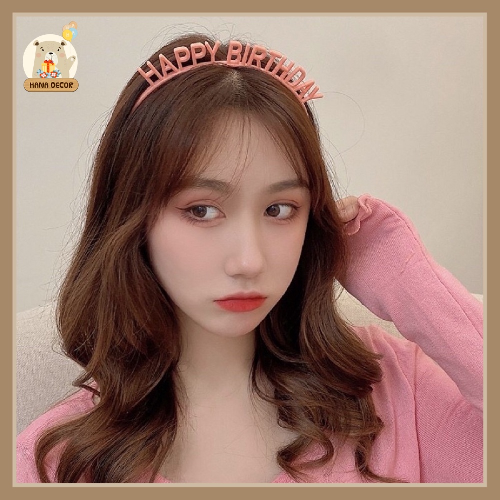 Bờm cài tóc Happy birthday sinh nhật, thôi nôi, liên hoan siêu xinh