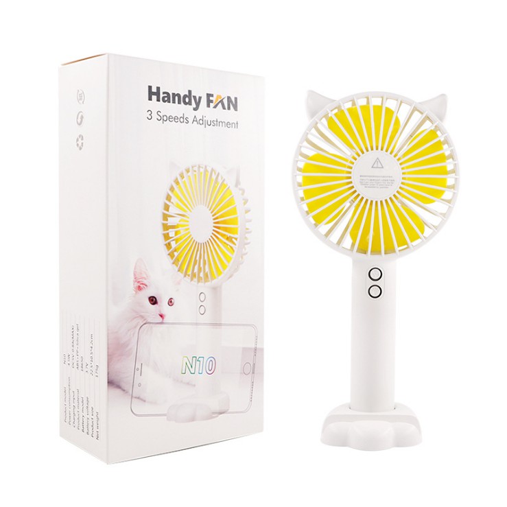 Quạt mini tích điện cầm tay 3 tốc độ, hàng chính hãng - Bảo hành 3 tháng - Jerry Shop