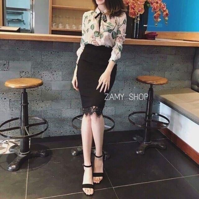 [ Mã WASTRUN4 giảm 10% tối đa 30K đơn 99K] M16-Chân váy bút chì công sở phối ren gấu | BigBuy360 - bigbuy360.vn