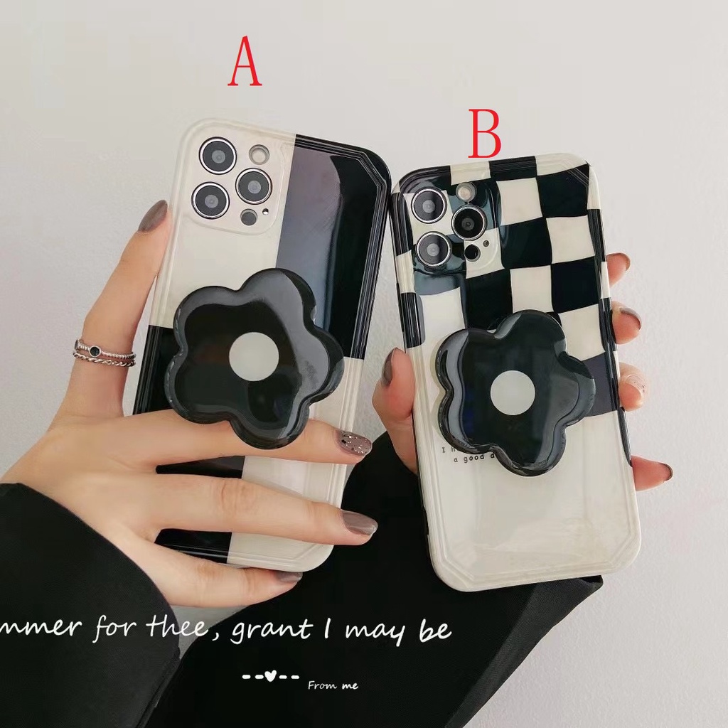 Ốp Điện Thoại tpu Mềm Chống Rơi Có Giá Đỡ Hình Hoa Cho Iphone 14promax 13promax 12 pro max 11 pro max xs max xr x 7 8 plus
