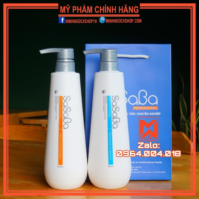 Sasaba Dầu Gội Dầu Xả Hoàn Hình Sasaba Mẫu Mới 800ml