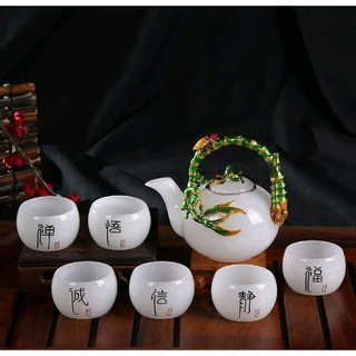 Bộ ấm chén ngọc bích
