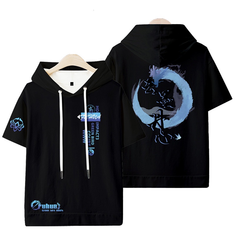 Áo Thun Tay Ngắn Dáng Rộng In Họa Tiết Hoạt Hình Honkai Impact 3 Fu Hua 3D Phong Cách Nhật Bản Thời Trang Unisex 2022