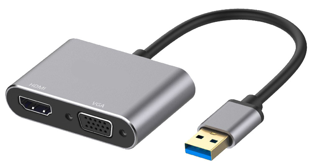 Cáp chuyển USB 3.0 ra HDMI và VGA cùng lúc - USB3.0 to HDMI/VGA